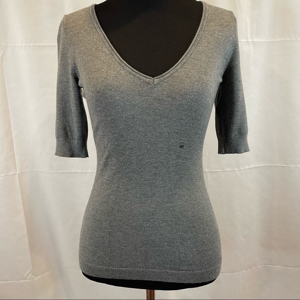 Grey v neck top